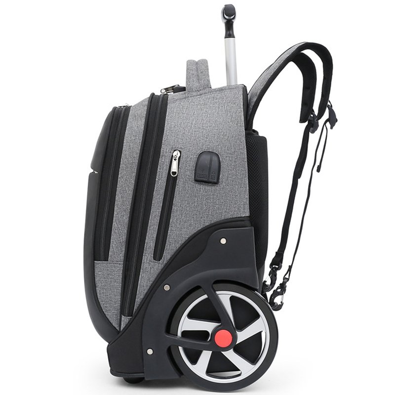 Hot Style Outdoor Unisex Multi-functional Water-resistant Fabric Laptop trolley business rolling backpack with wheels for travel