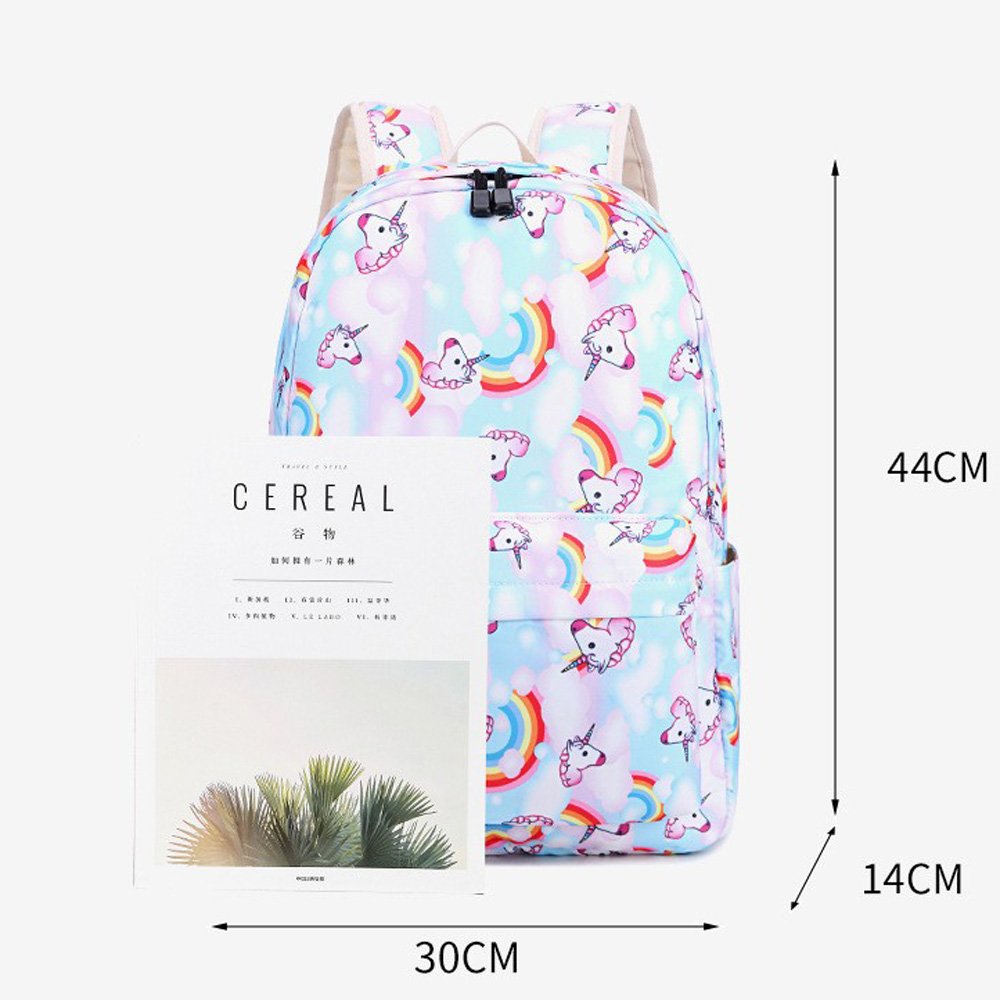 Custom Logo Fashionable Oxford Cotton Colorful Polyester Laptop Backpack Teens Girls School Bags Lunch Bag Pencil Case