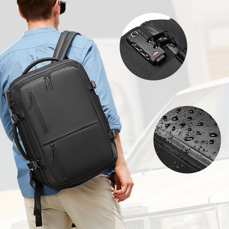Fashion Mochilas Laptop Men's bag Waterproof Business Travel Notebook Backpack Anti Theft Computer Backpack Black