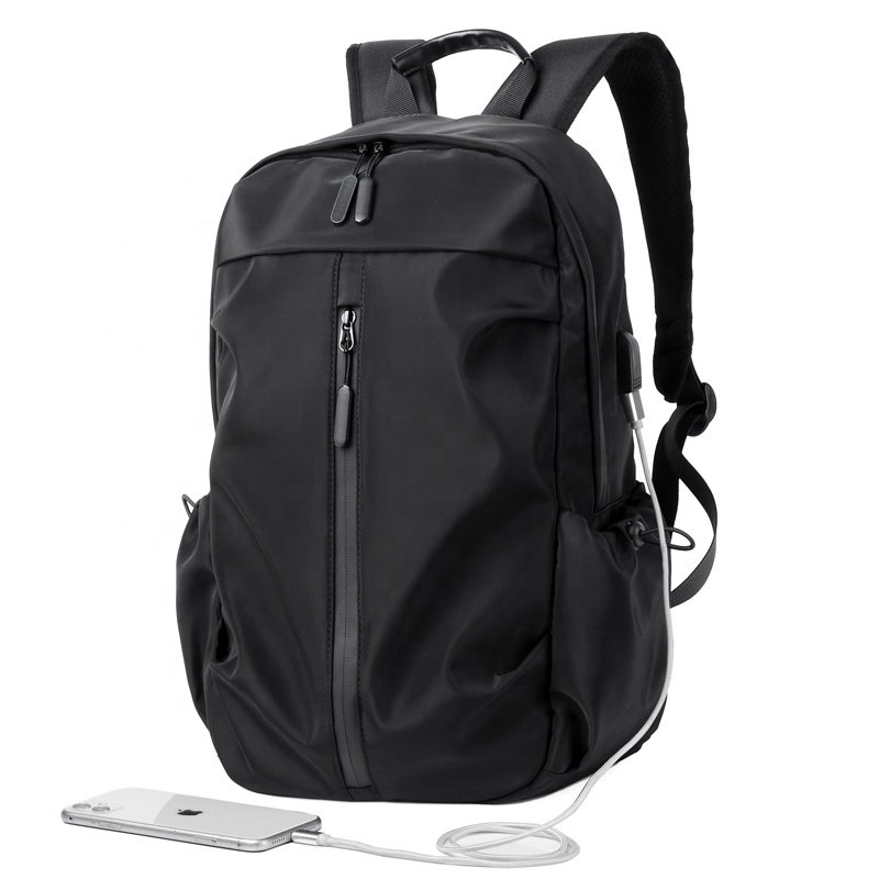 Factory Wholesale Simple Design Light Weight Nylon Polyester Fabric Custom Logo Laptop Backpack School Business Trip Bag
