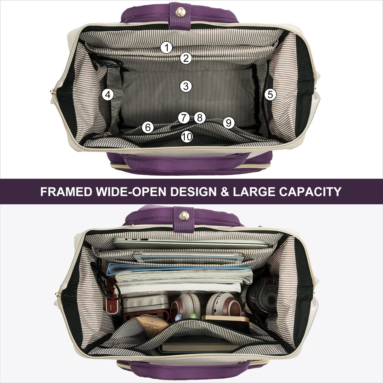 Lovevook 2024 14 15.6 17 inch Large Cute Laptop Backpack for Women Oxford Waterproof Travel School Work Bag Luxury Lady Backpack
