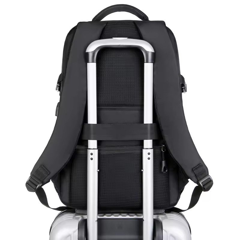 Custom logo black backpack 15.6 Inch waterproof laptop bagpack Oxford Business Day Pack Bag with usb Travel Backpack for men