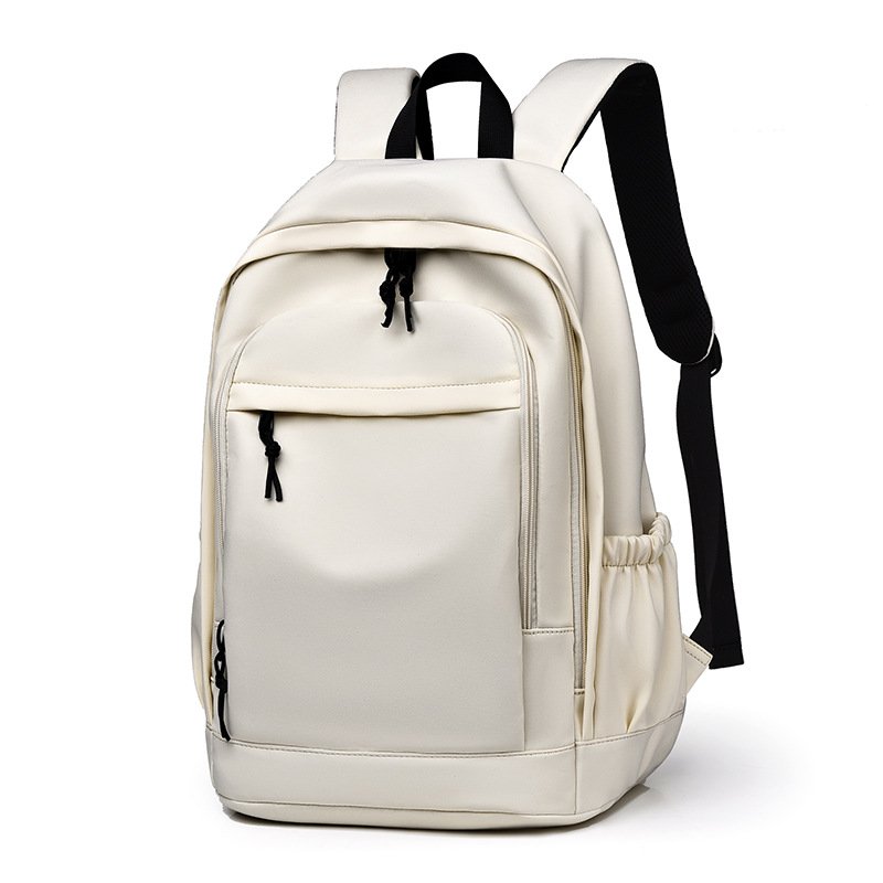Factory Wholesale School Backpack Laptop Backpack College Bookbags Travel Work Back Pack Bagpack(Solid Beige)