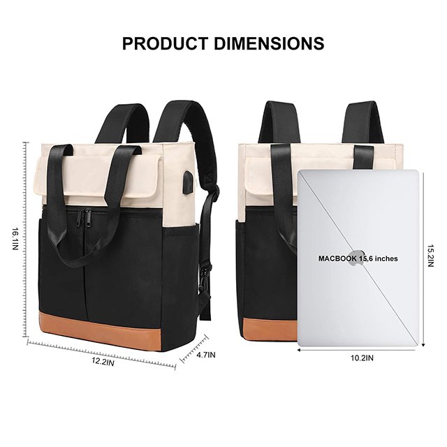 BSCI Custom Women's Convertible Daypack Laptop Backpack Computer Backpack Work Backpack with USB Charging Port