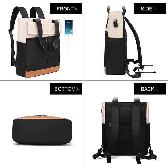 BSCI Custom Women's Convertible Daypack Laptop Backpack Computer Backpack Work Backpack with USB Charging Port