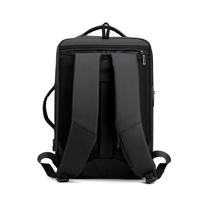 Wholesale Custom Logo Simple Design Men Business School bag Anti Theft Oxford Laptop Backpack with USB Charging Port Solid Color