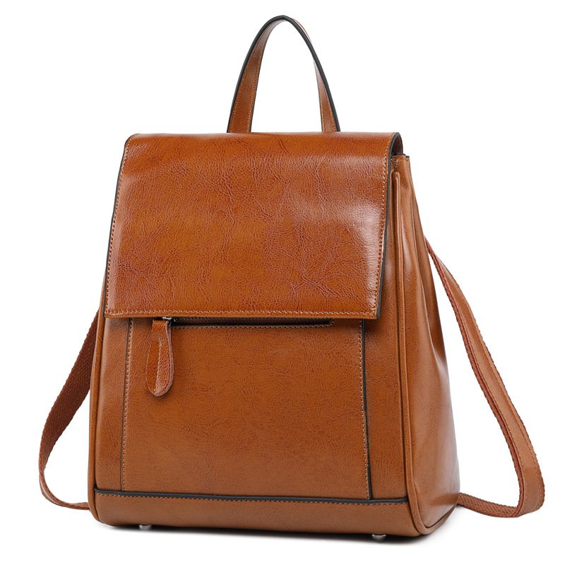 Hot Sale Leather Travel Vintage Pack Trendy Custom Men Leather Backpack Bags Fashion Luxury Waterproof College Women's Backpack