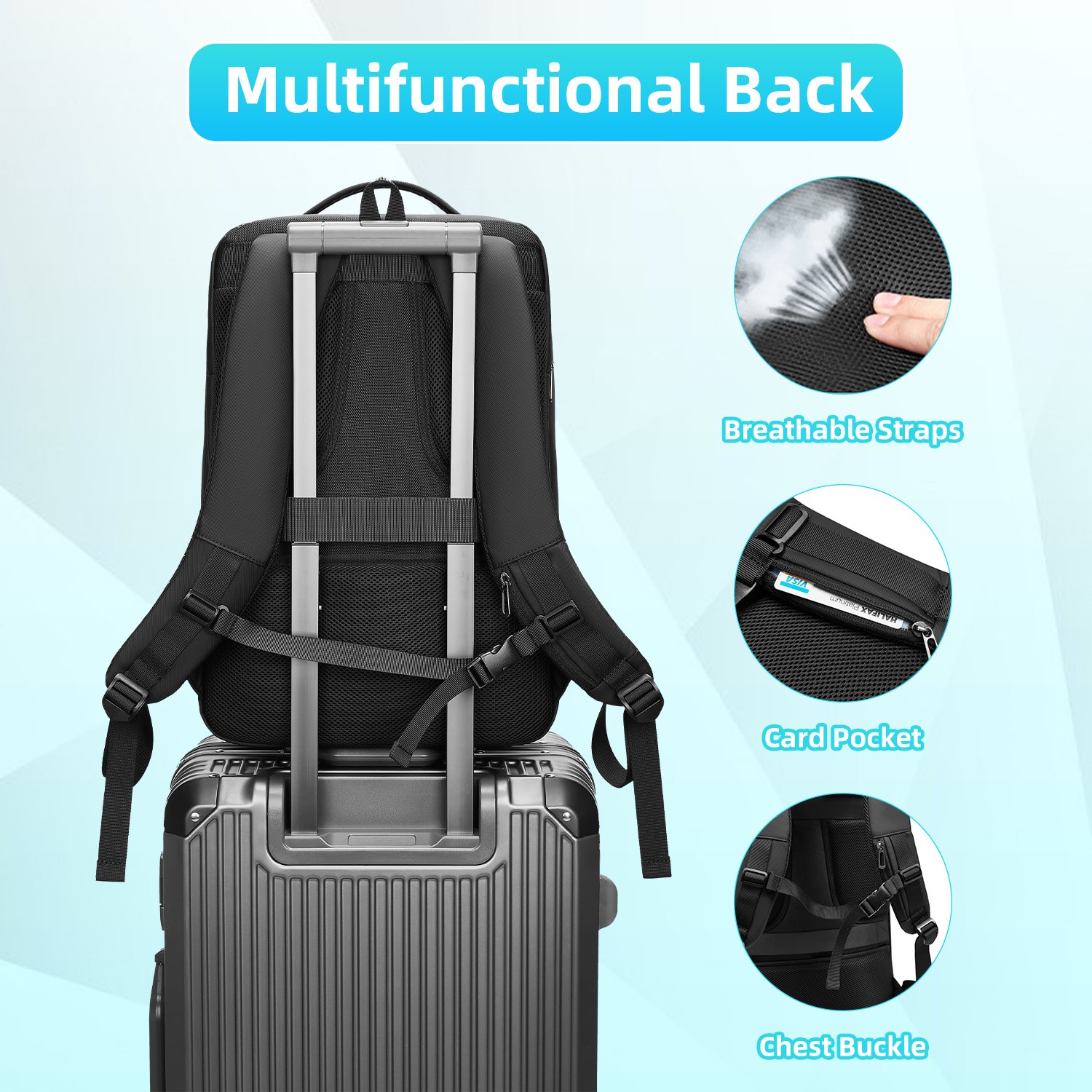 Durable Wholesale Business Usb Polyester Custom Waterproof 15.6 inch Backpack Bag for Men Laptop Backpacks