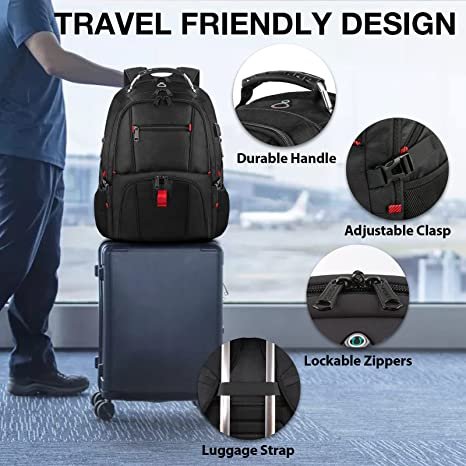 Travel Backpack, Extra Large 50L Laptop Backpacks for Men Women, Water Resistant College School Bookbag Airline Approved