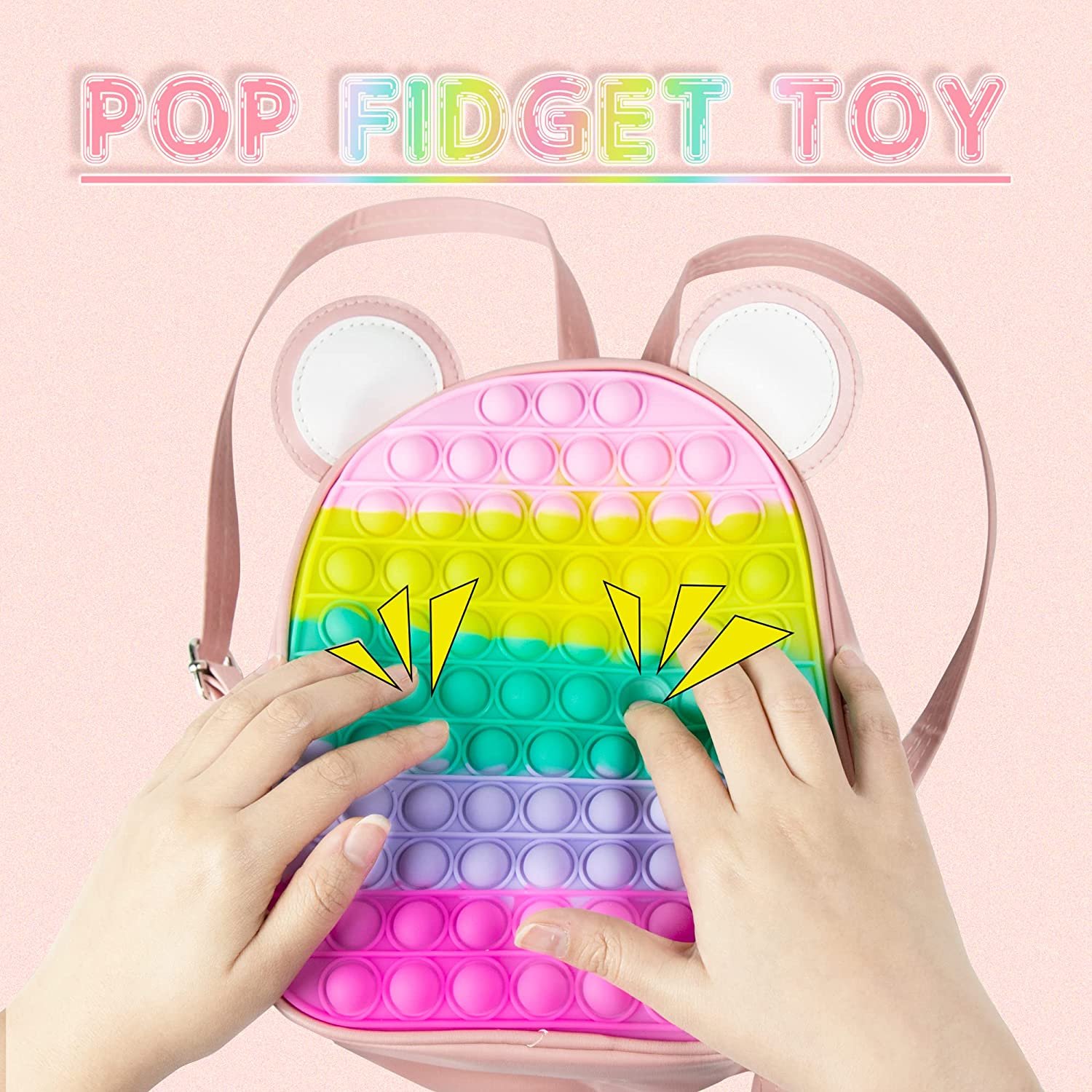 Pop Bag Fidget Backpack,school Supplies,school Backpack for Girls Waterproof Women Fashion Schoolbag Backpack 1pc/opp Bag Zipper