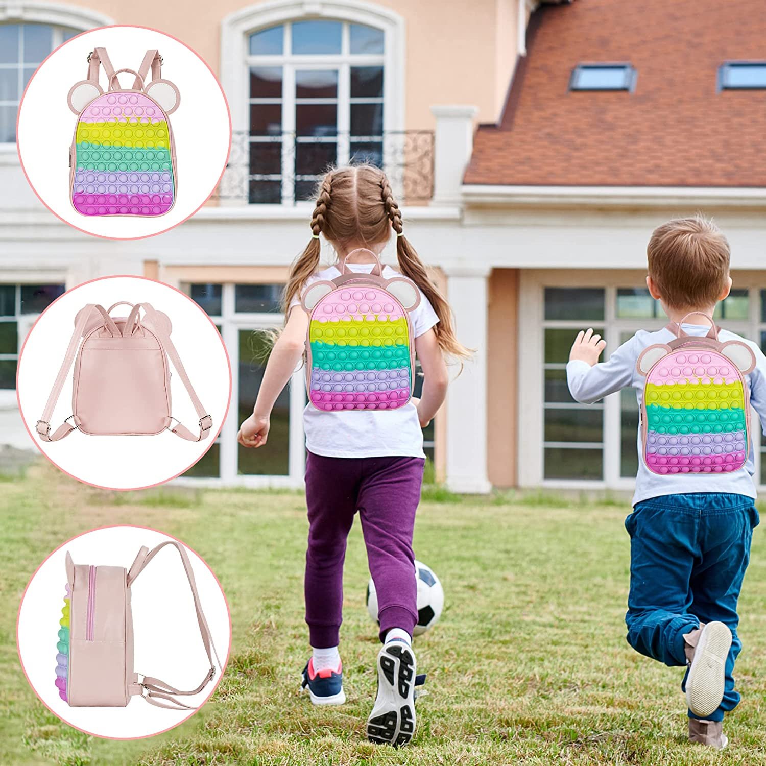 Pop Bag Fidget Backpack,school Supplies,school Backpack for Girls Waterproof Women Fashion Schoolbag Backpack 1pc/opp Bag Zipper