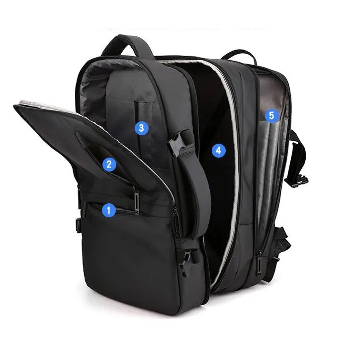 custom black laptop backpack for men business travel slim durable notebook backpack with usb charging port