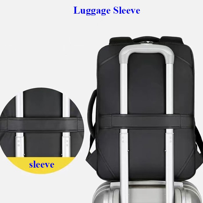 custom black laptop backpack for men business travel slim durable notebook backpack with usb charging port