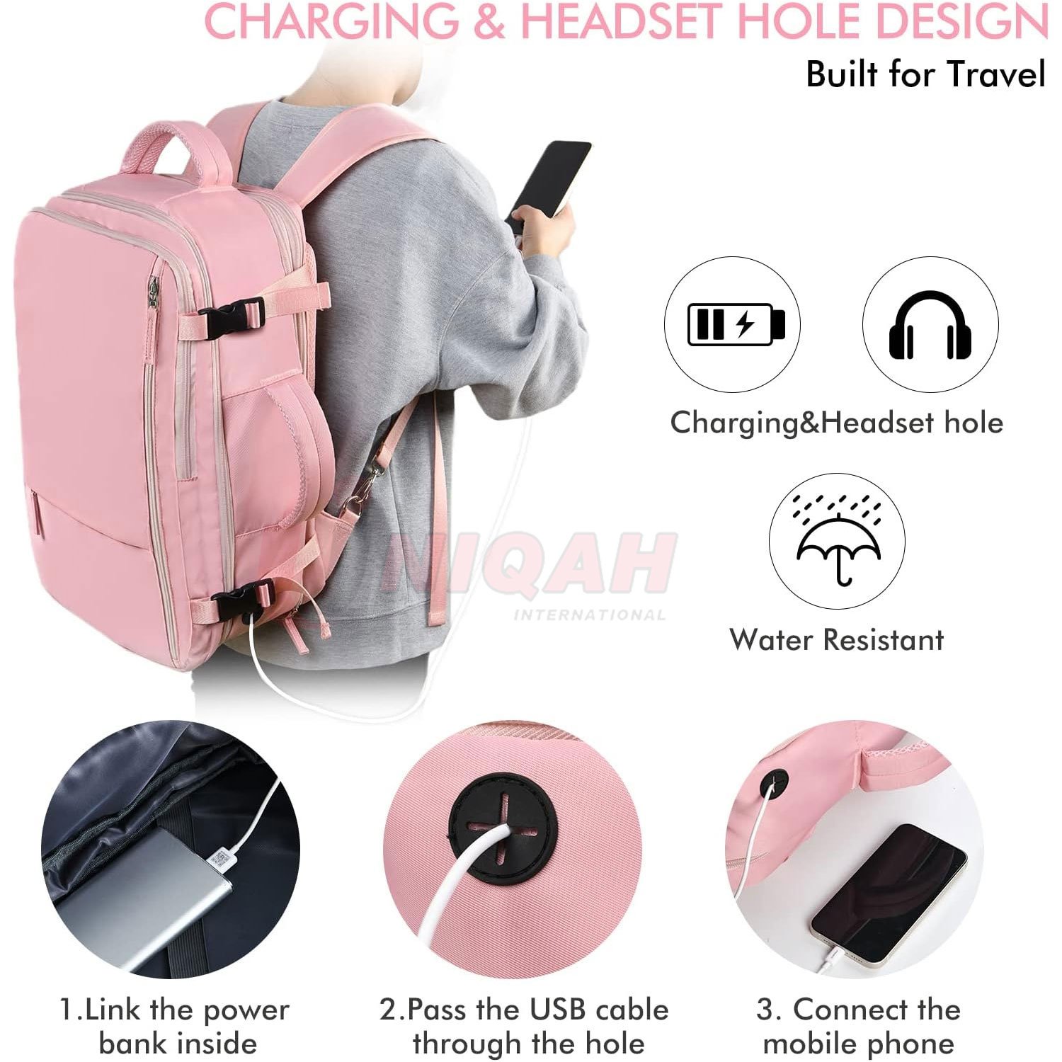 Large Travel Backpack for Women,40L Carry Backpack for Airlines 17 inch Laptop Backpack Waterproof Gym Bag Travel