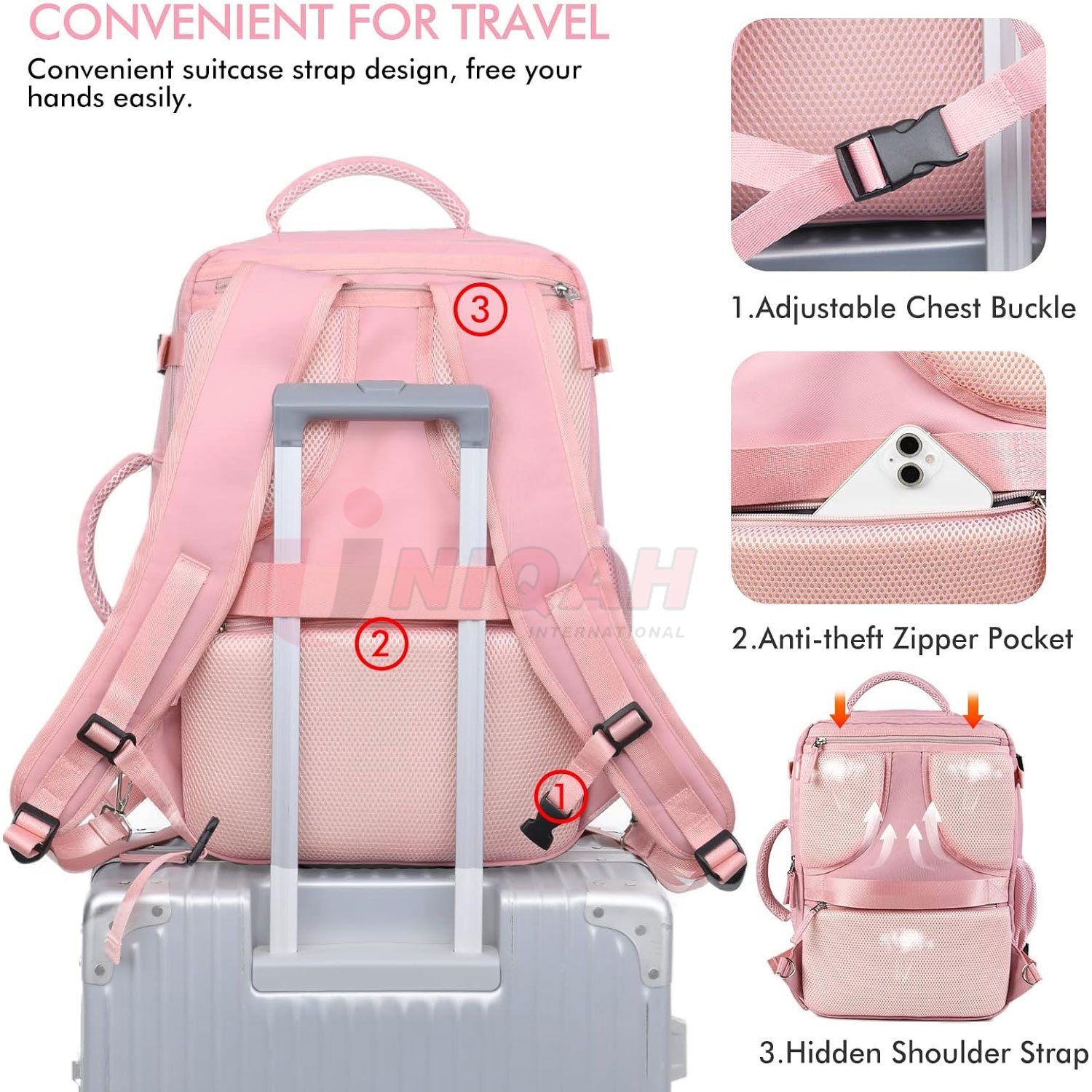Large Travel Backpack for Women,40L Carry Backpack for Airlines 17 inch Laptop Backpack Waterproof Gym Bag Travel