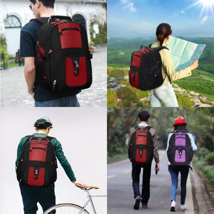 Laptop Backpack with USB Charging Port 52L Travel College Backpack Business Work Bag Fit 17 Inch Laptop