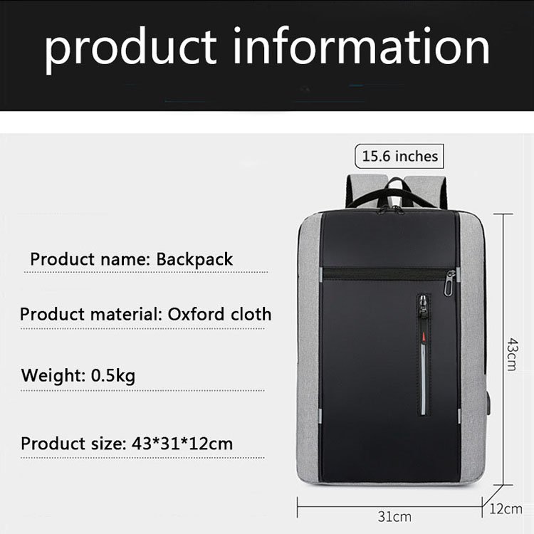 Custom logo large capacity Student School bag With USB Breathable Business Men's Laptop backpack