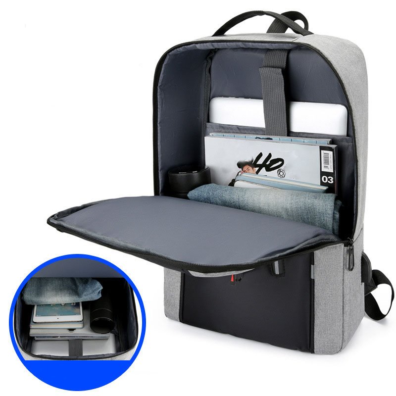 Custom logo large capacity Student School bag With USB Breathable Business Men's Laptop backpack