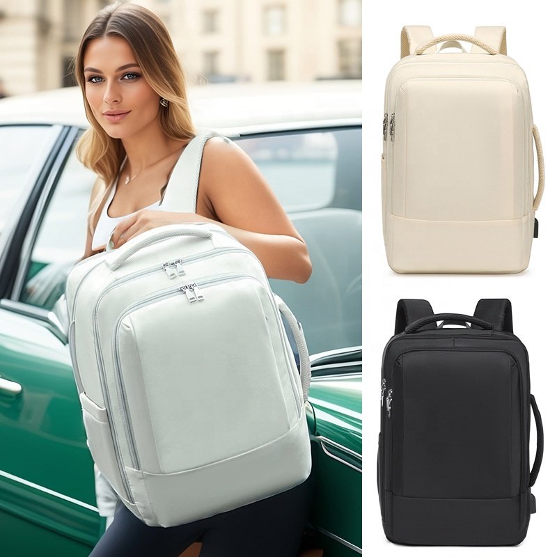 Custom logo waterproof new designer expandable computer bags waterproof business men travel laptop backpack with USB charging