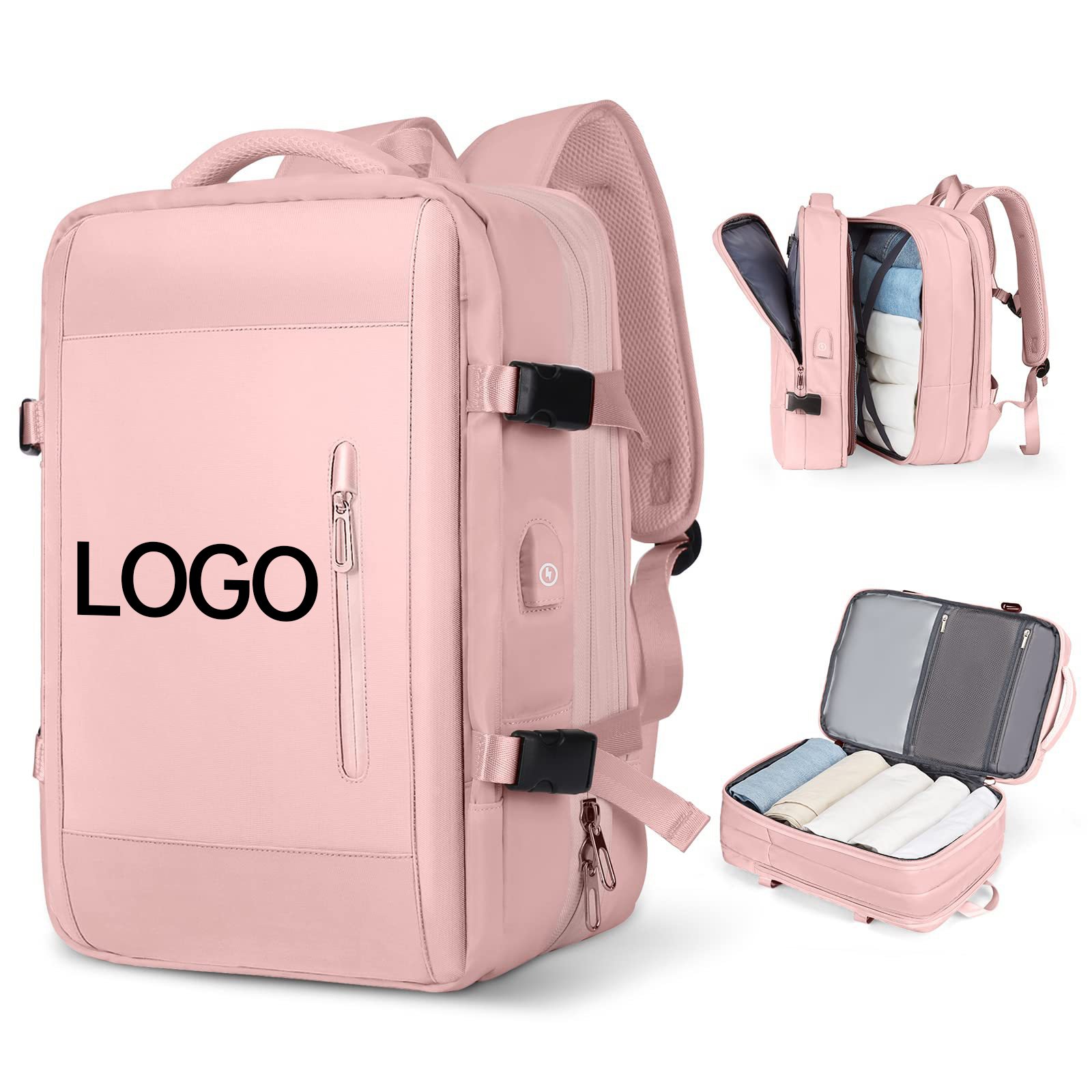 Custom 17 Inch Business Travel Backpack Bag Waterproof Polyester Women Oxford Multi Compartment Girl Laptop Backpack with Logo
