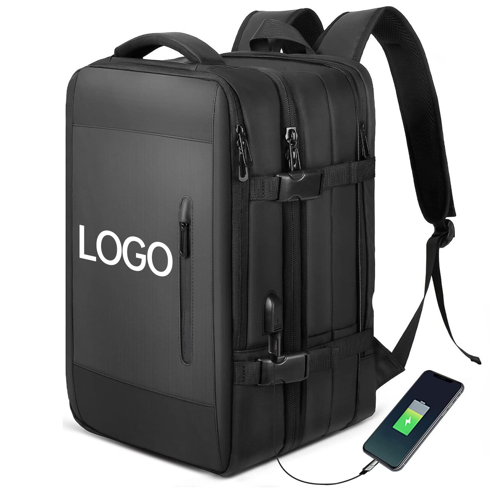 Custom 17 Inch Business Travel Backpack Bag Waterproof Polyester Women Oxford Multi Compartment Girl Laptop Backpack with Logo