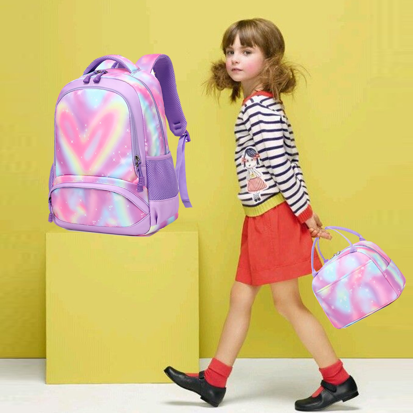 Waterproof Children Backpack High Appearance Level Lightweight 3 In 1 Student Backpack Set For Girl