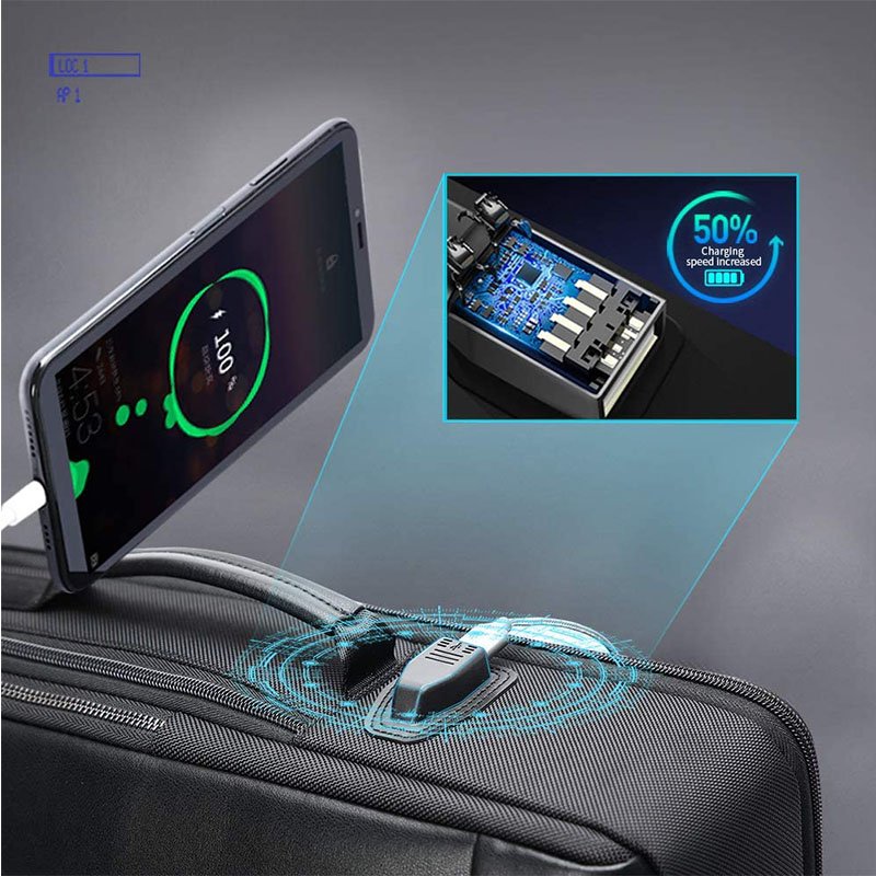 Travel Friendly Laptop Backpack Water Resistant Anti-Theft Laptop Rucksack with USB Charging Business Laptop Backpack for Men