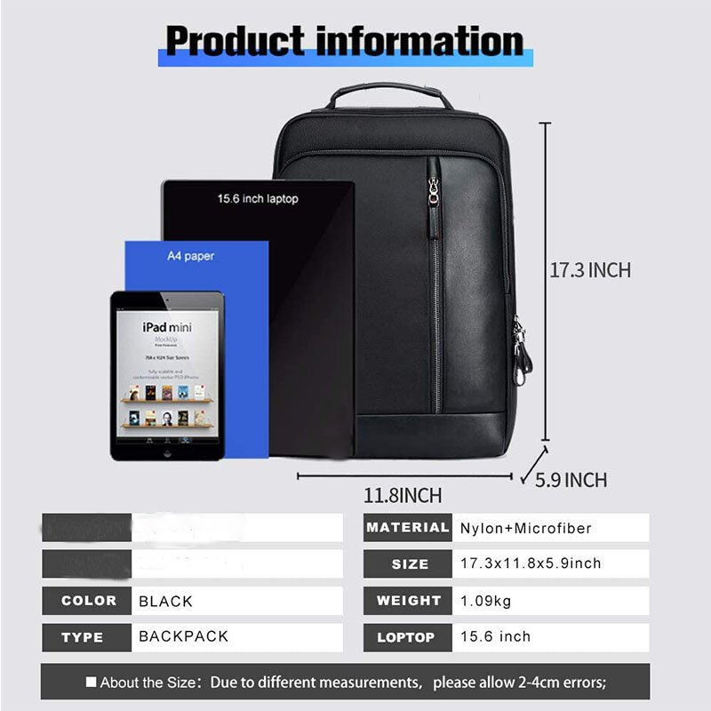Travel Friendly Laptop Backpack Water Resistant Anti-Theft Laptop Rucksack with USB Charging Business Laptop Backpack for Men