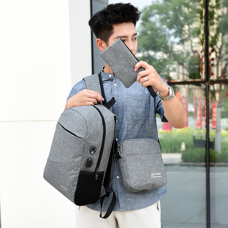 Wholesale Unisex Zipper Closure School Backpack Set Waterproof Laptop Bag and Polyester Lined School Bags for Students