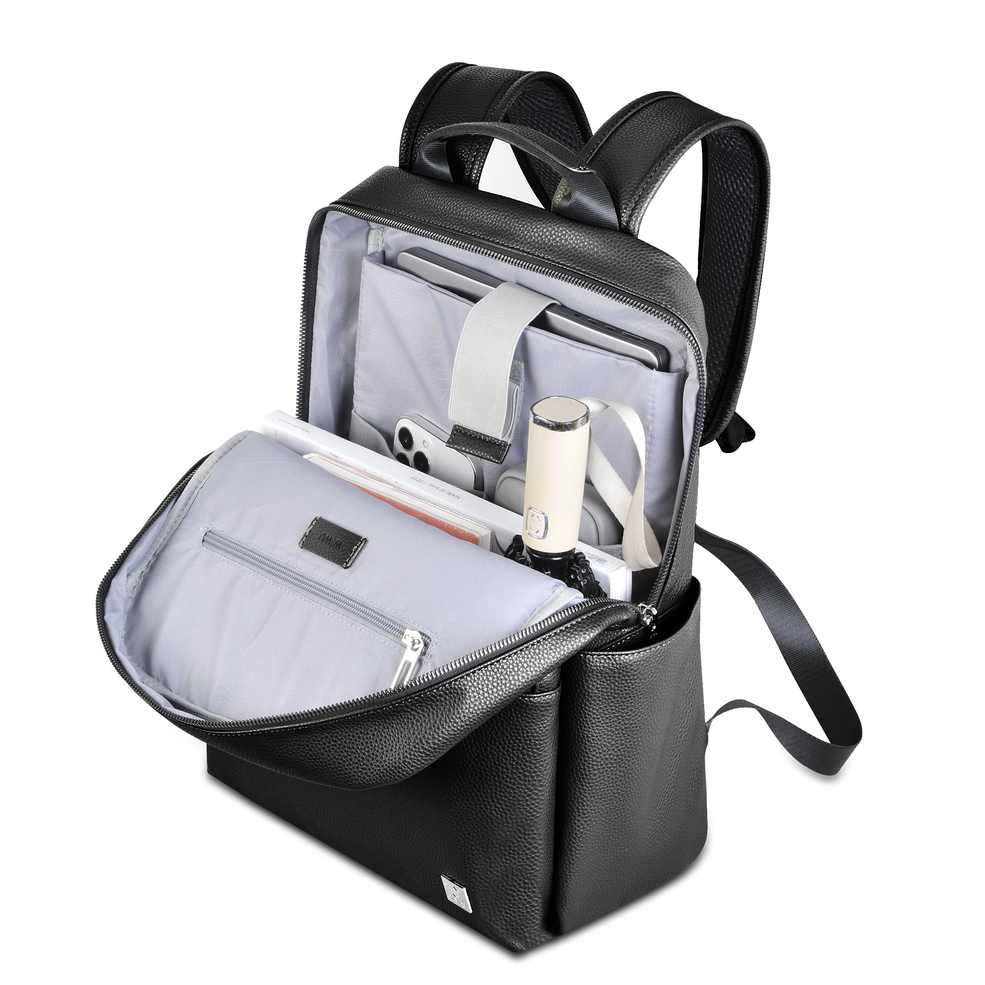 WIWU Wholesale Laptop Backpack for Women Eco-friendly PU Leather Backpack 14 inch Lady Notebook Backpack with front Pocket