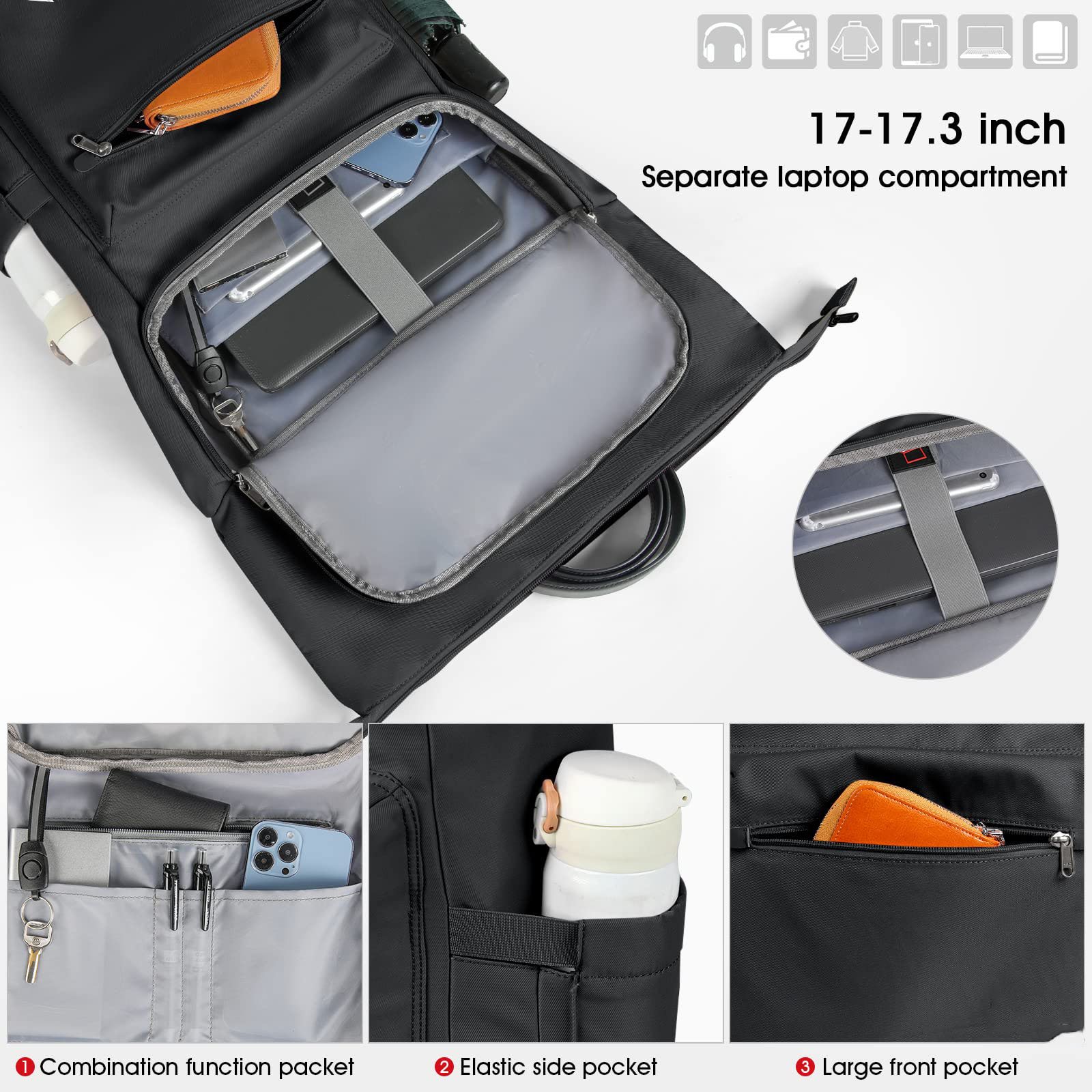 Laptop Rucksack 15.6 Inch Computer Backpack School, Portable Wholesale Custom Rucksack Laptop Business, Black Rucksack Laptop