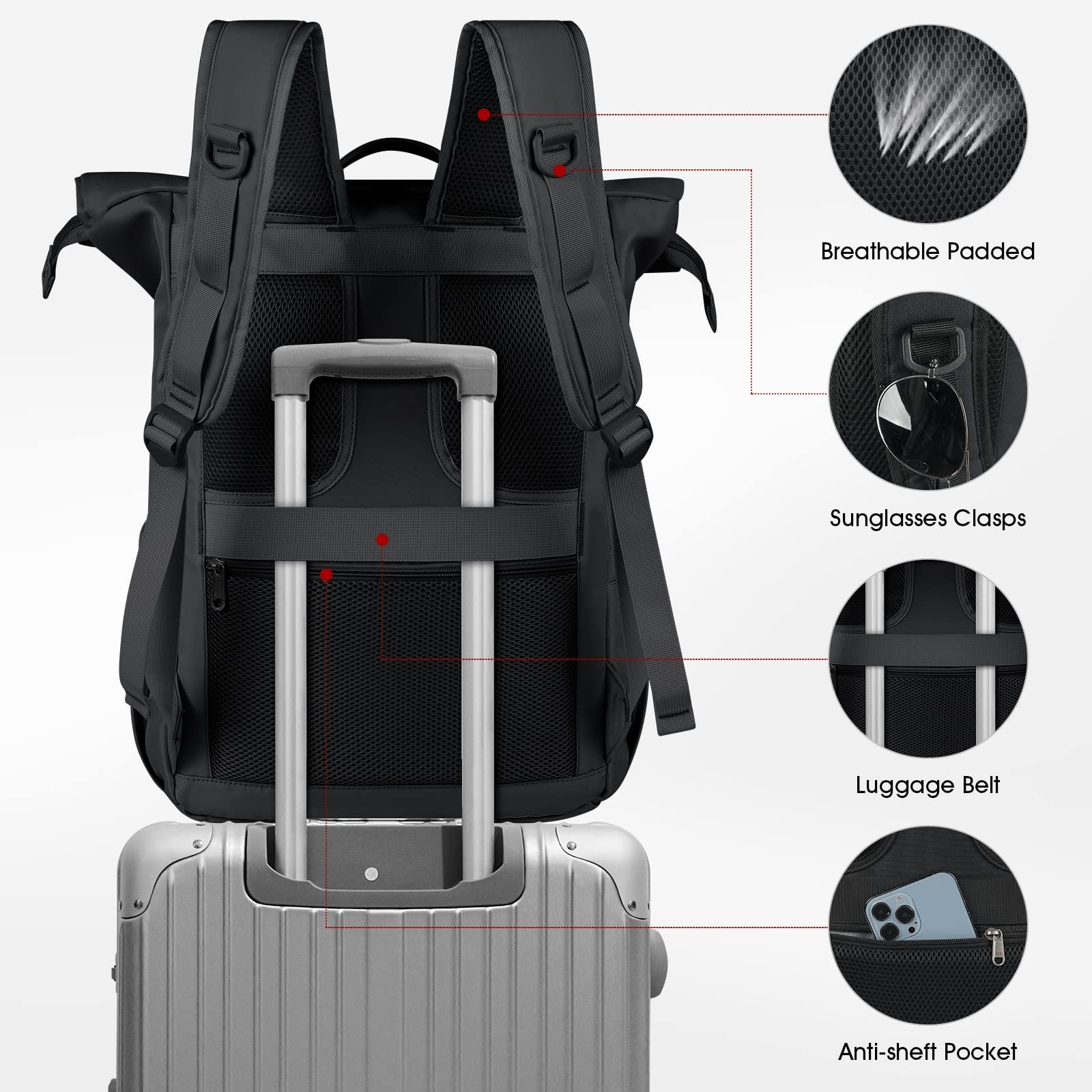 Laptop Rucksack 15.6 Inch Computer Backpack School, Portable Wholesale Custom Rucksack Laptop Business, Black Rucksack Laptop