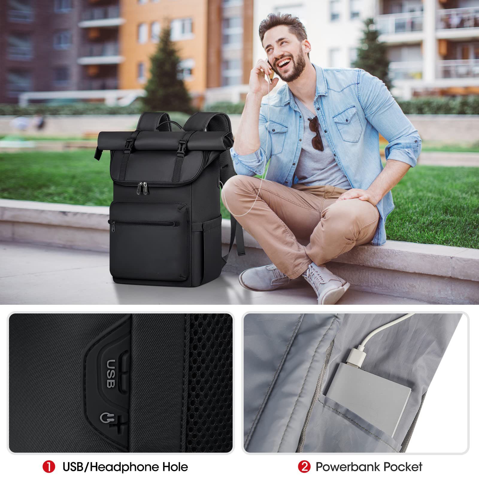 Laptop Rucksack 15.6 Inch Computer Backpack School, Portable Wholesale Custom Rucksack Laptop Business, Black Rucksack Laptop
