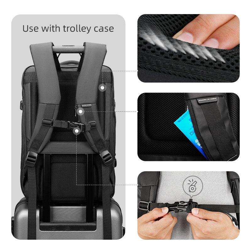 Emergency raincoat Laptop Backpacks with Usb Charging Port Bag travel backpack Wholesale Customization