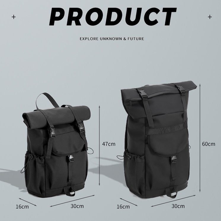 2024 Hotsales capacity Waterproof Pu Roll Top backpack daily school travel Custom Logo Laptop Backpack