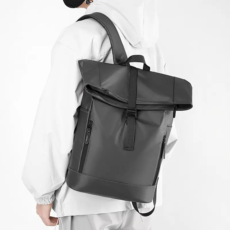 Roll Top Travel Backpack for Men and Women Expandable Waterproof School Bag Casual Daypack Laptop Backpack for Business