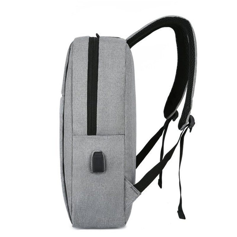 Multifunctional Simple Laptop Backpack bag Gray Business Style Travel Bag Waterproof Oxford Casual Computer Backpack with USB