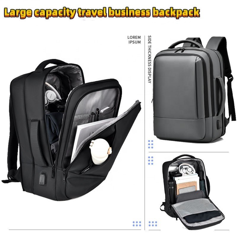 High quality New expandable computer backpack large capacity travel backpack for mens business bag 17.3inch backpack for men