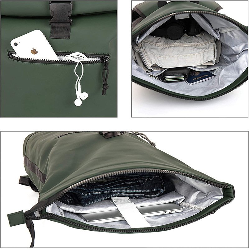 Recycled Laptop Backpack Waterproof School Bags Rolltop backpack