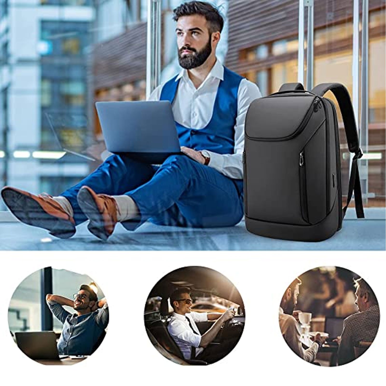 2023 New Waterproof USB Business Laptop backpack for 15.6 inches man Travel Outdoor Leisure Bag