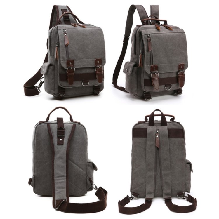 Factory Price Outdoor Travel Messenger Canvas Chest Bag Laptop Backpack Outdoor Travel Hiking School Bag