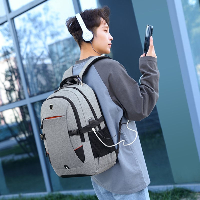 2023 cost-effective USB charging port backpack steel wire handle bagpack knapsack rucksack