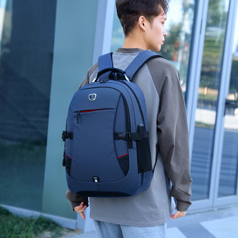 2023 cost-effective USB charging port backpack steel wire handle bagpack knapsack rucksack