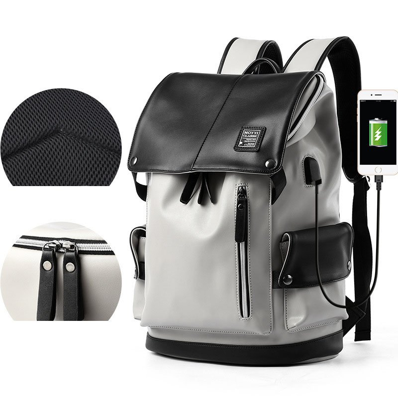 0801 Custom Logo Wholesale Fashion Attractive Vintage Trendy Design Retro PU Leather Mens Laptop Bags Travel Business Backpack