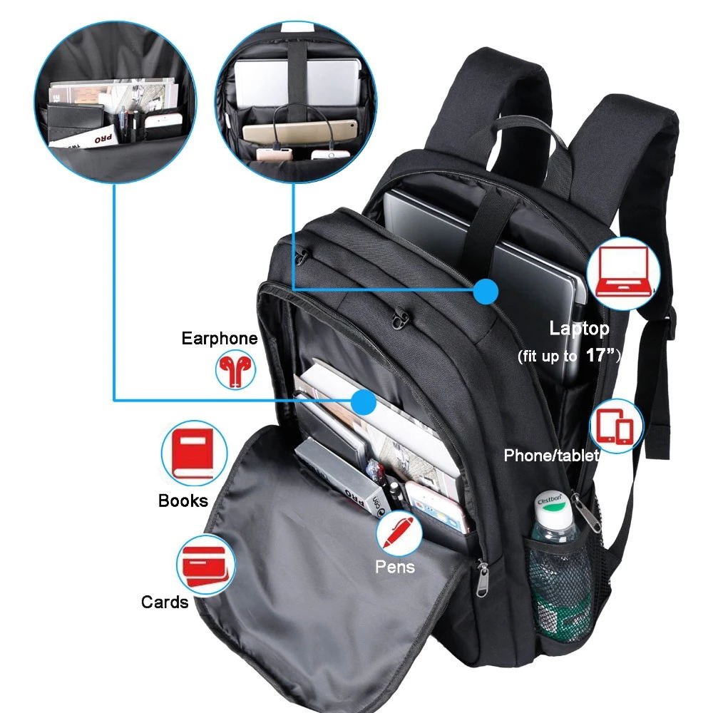 High Quality Laptop Backpack School Backpacks for Men with USB