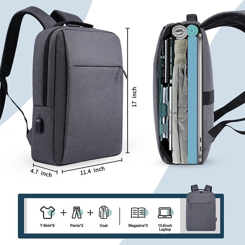 Wholesale Travel Backpacks 17 Inch Laptop Backpack College Computer Bag with USB Charging Port