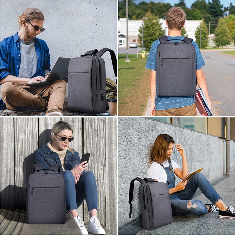 Wholesale Travel Backpacks 17 Inch Laptop Backpack College Computer Bag with USB Charging Port
