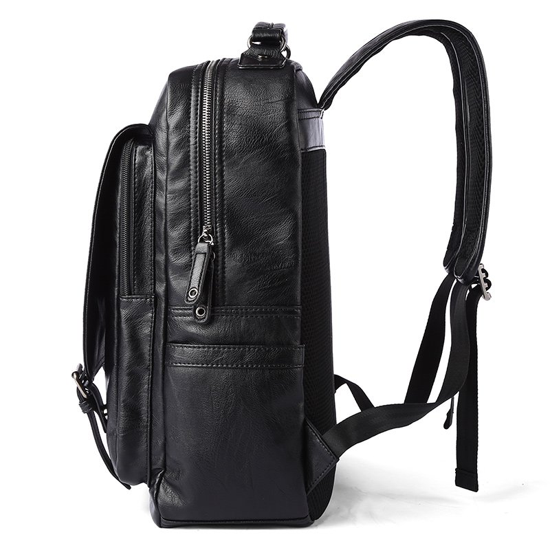 14 Inch Laptop Bag For Men Travelling Vintage Waterproof Men Travel PU Leather Laptop Backpack