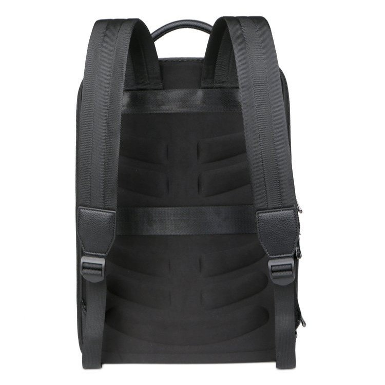 Wholesale High Quality Luxurious Waterproof Black Business Large Capacity Expandable Genuine Leather Laptop Backpack For Men