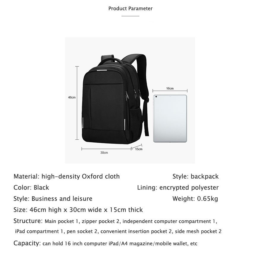 MOQ 1pc Travel Laptop Business Backpack with USB Charging Port Water Resistant College School Computer Bag Gift for Men & Women